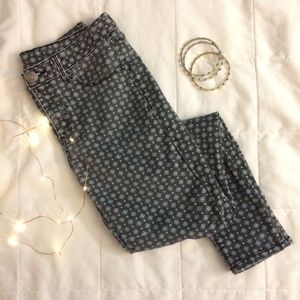 High-Waisted Printed Skinny Jeggings